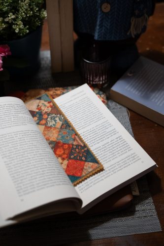 "Patchwork" könyvtok és filc könyvjelző